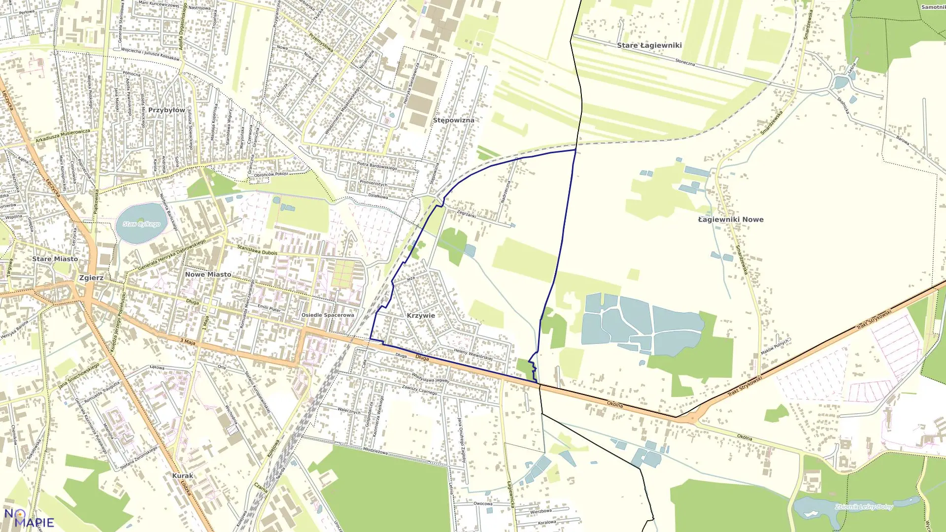 Mapa obrębu OBREB 115 w mieście Zgierz