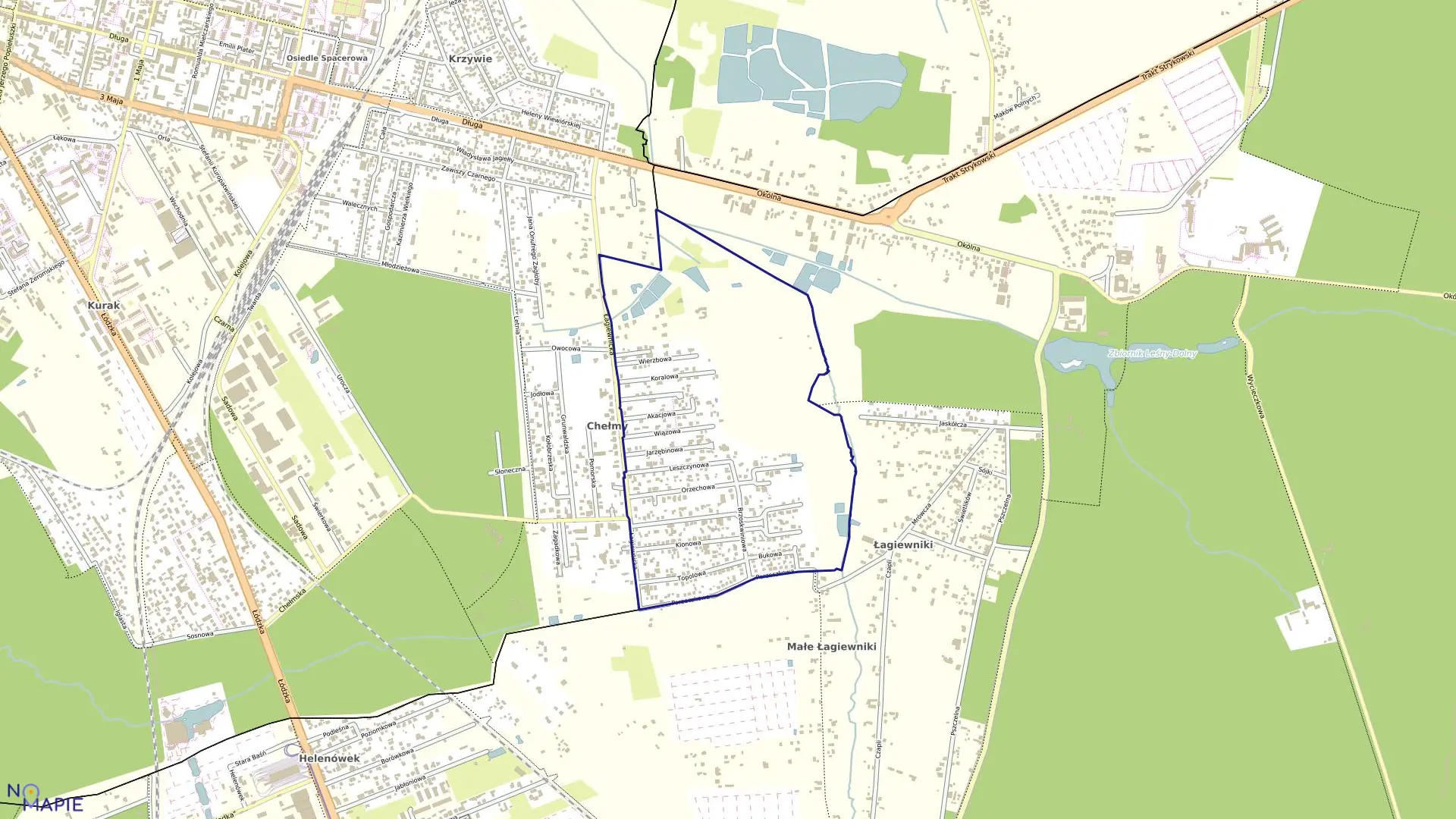 Mapa obrębu OBREB 117 w mieście Zgierz