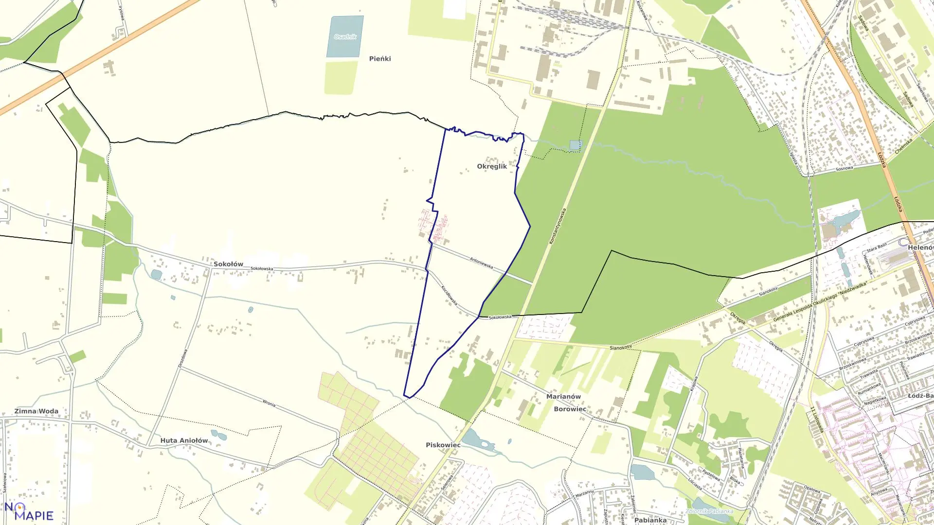 Mapa obrębu OBREB 120 w mieście Zgierz
