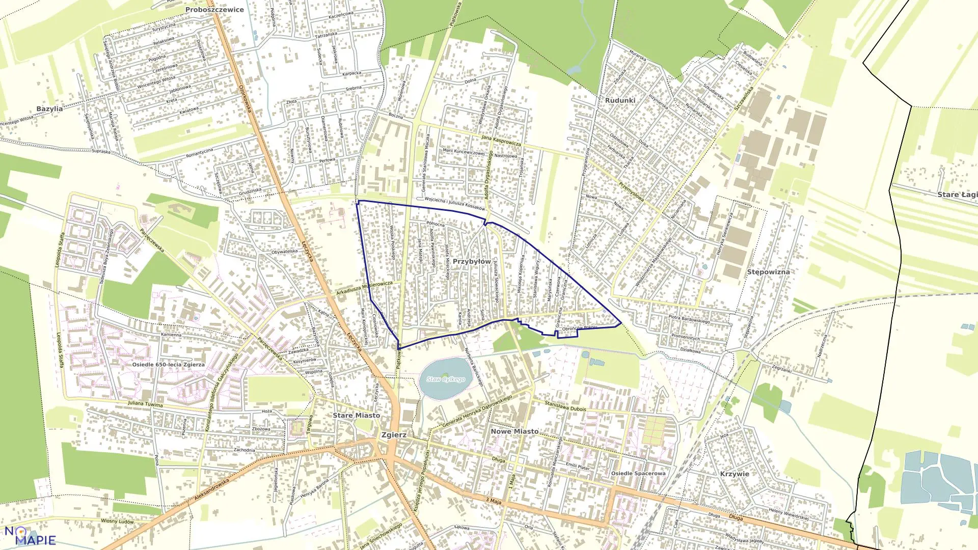 Mapa obrębu OBREB 123 w mieście Zgierz