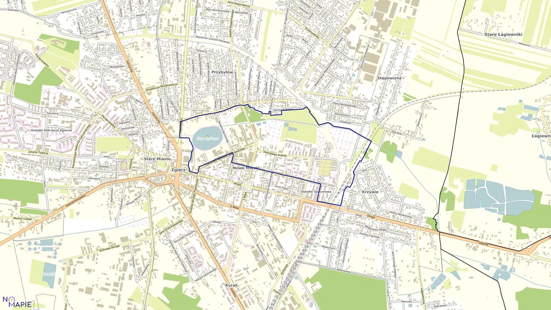 Mapa obrębu OBREB 128 w mieście Zgierz