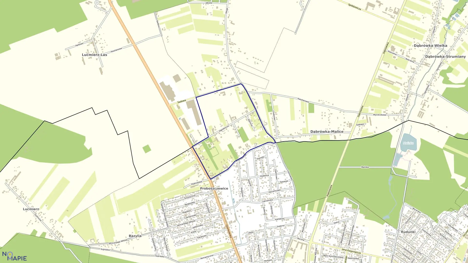 Mapa obrębu OBREB 137 PROBOSZCZEWICE w mieście Zgierz